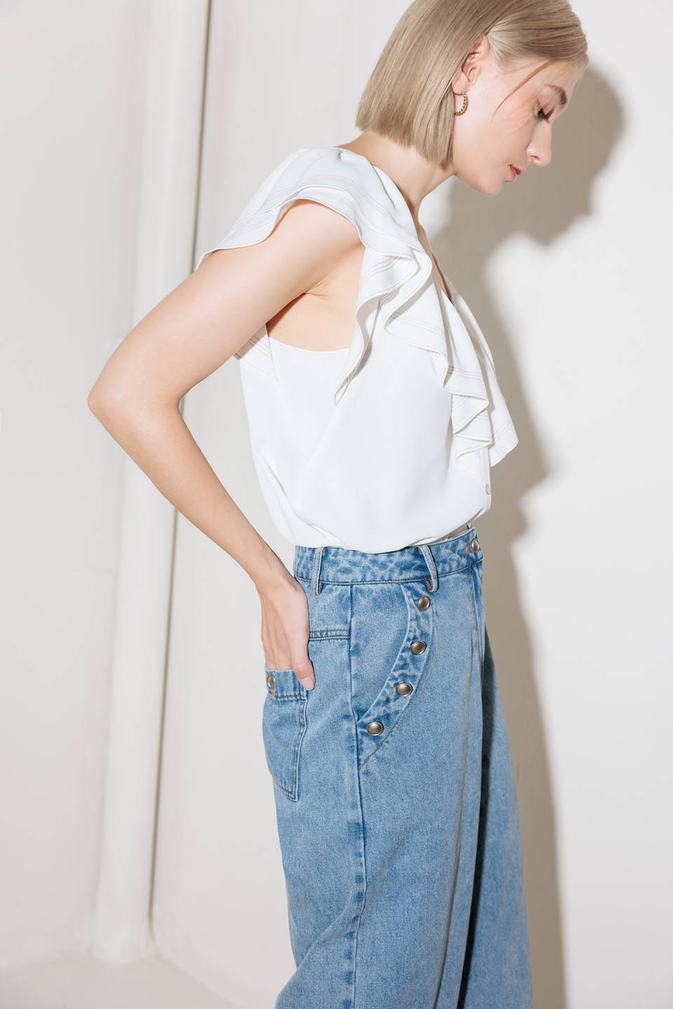 MADE FOR ROMANCE OFF WHITE WOVEN TOP Flying Tomato